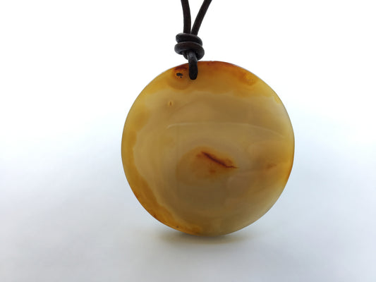 Karneol Kette Edelstein mit Lederband