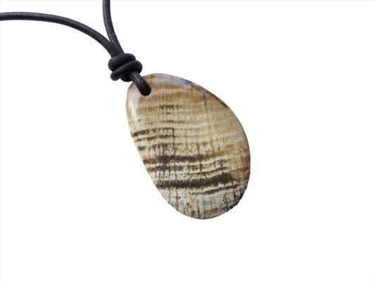 Versteinertes Holz Kette Edelstein mit Lederband
