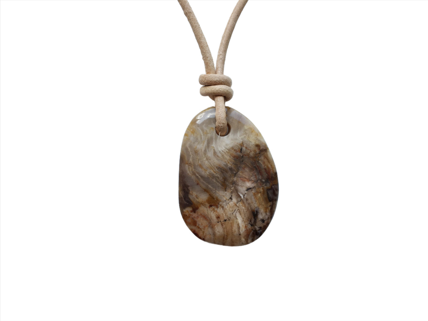 Versteinertes Holz Kette Edelstein mit Lederband