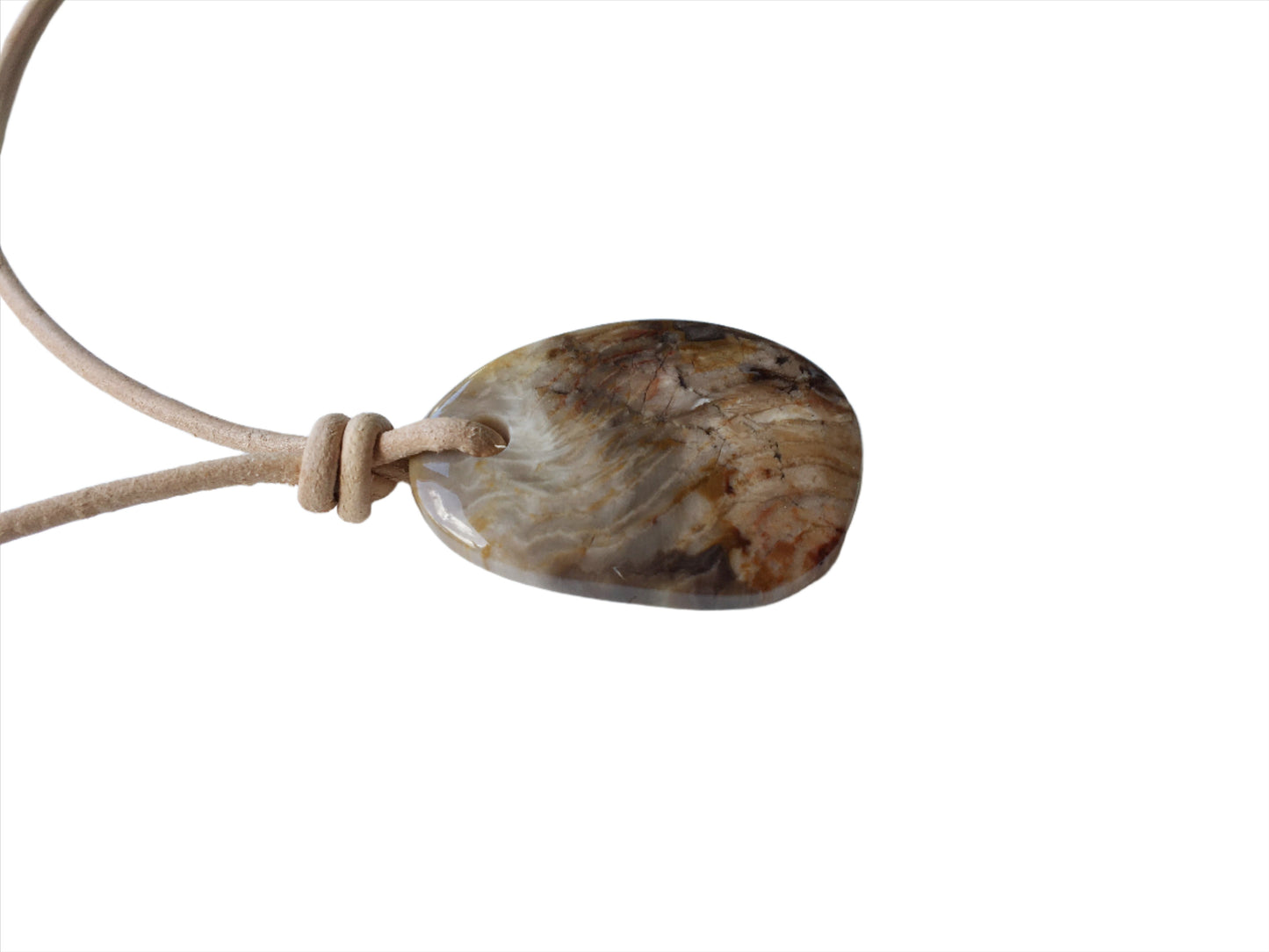 Versteinertes Holz Kette Edelstein mit Lederband
