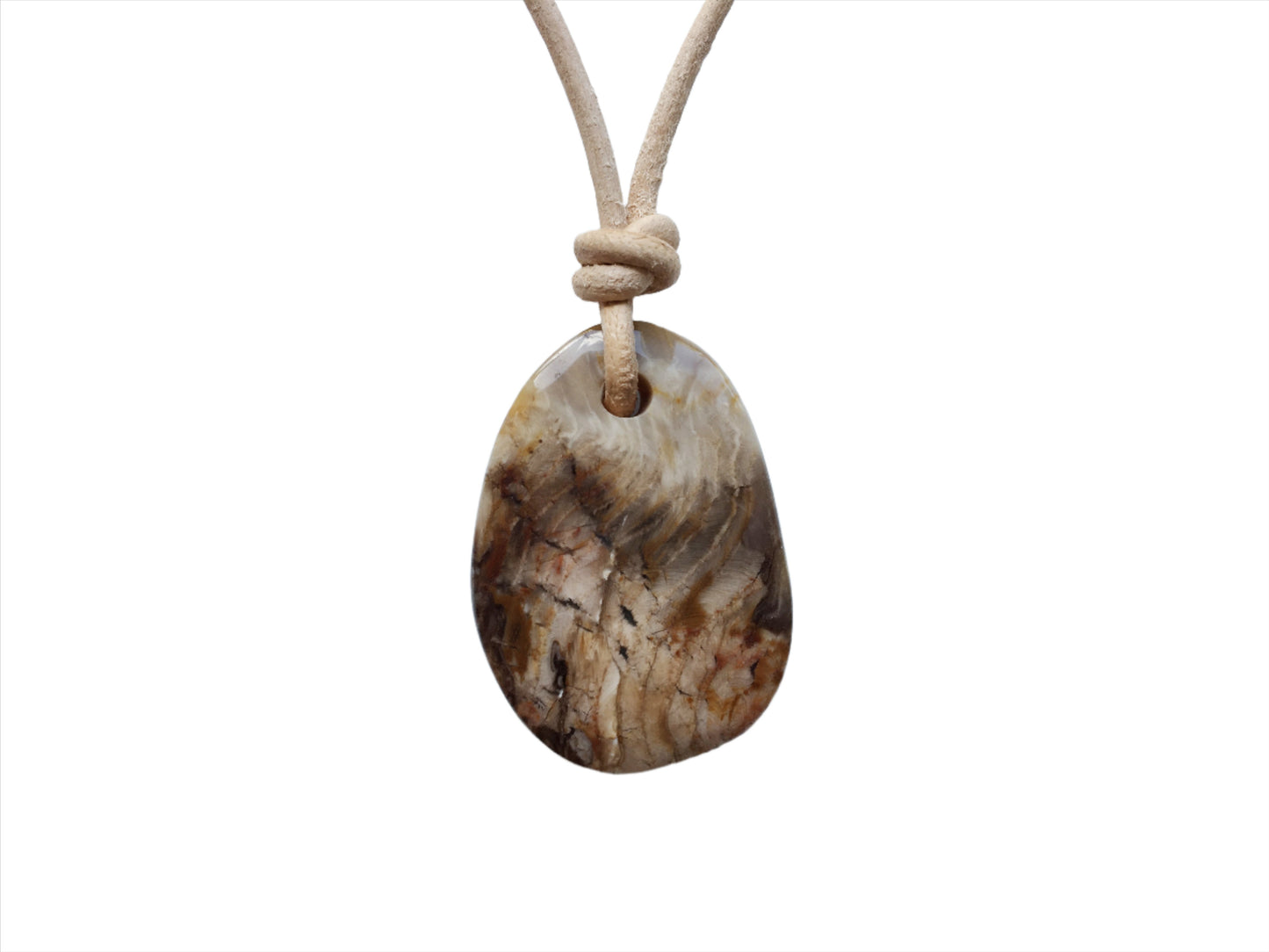 Versteinertes Holz Kette Edelstein mit Lederband