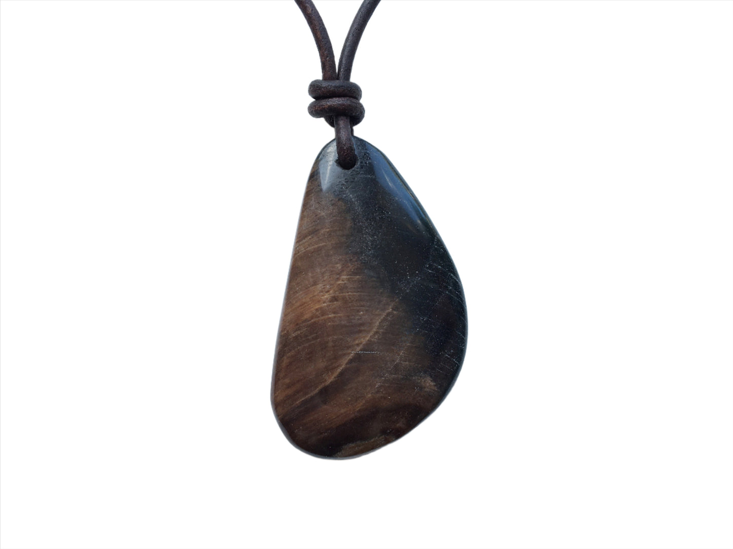 Versteinertes Holz Kette Edelstein mit Lederband