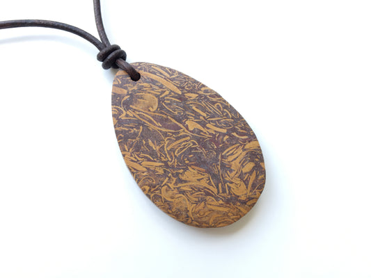 Schlangen Jaspis Kette Edelstein mit Lederband