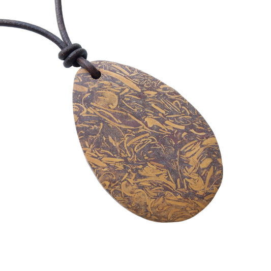 Schlangen Jaspis Kette Edelstein mit Lederband