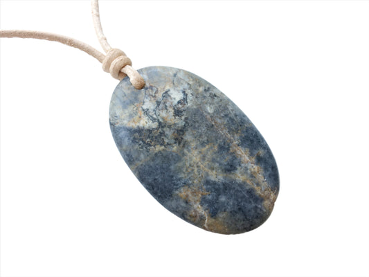 Picasso Jaspis Kette Edelstein mit Lederband