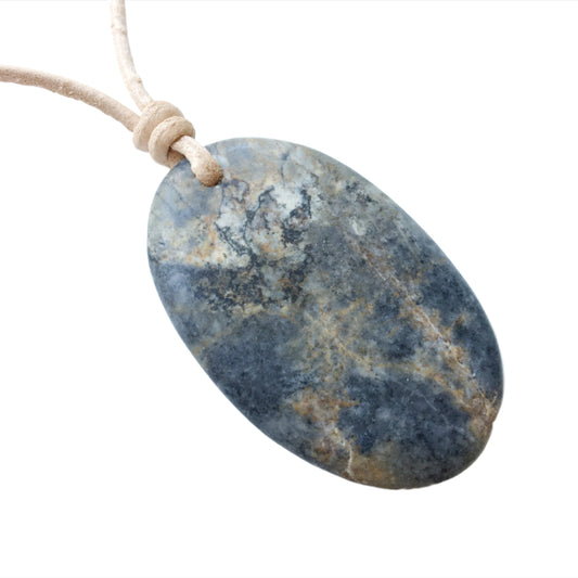 Picasso Jaspis Kette Edelstein mit Lederband