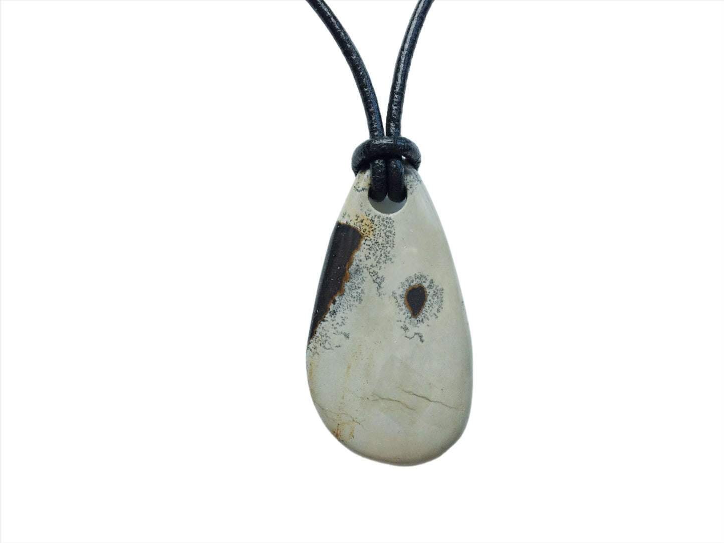Artistic Jaspis Kette Edelstein mit Lederband