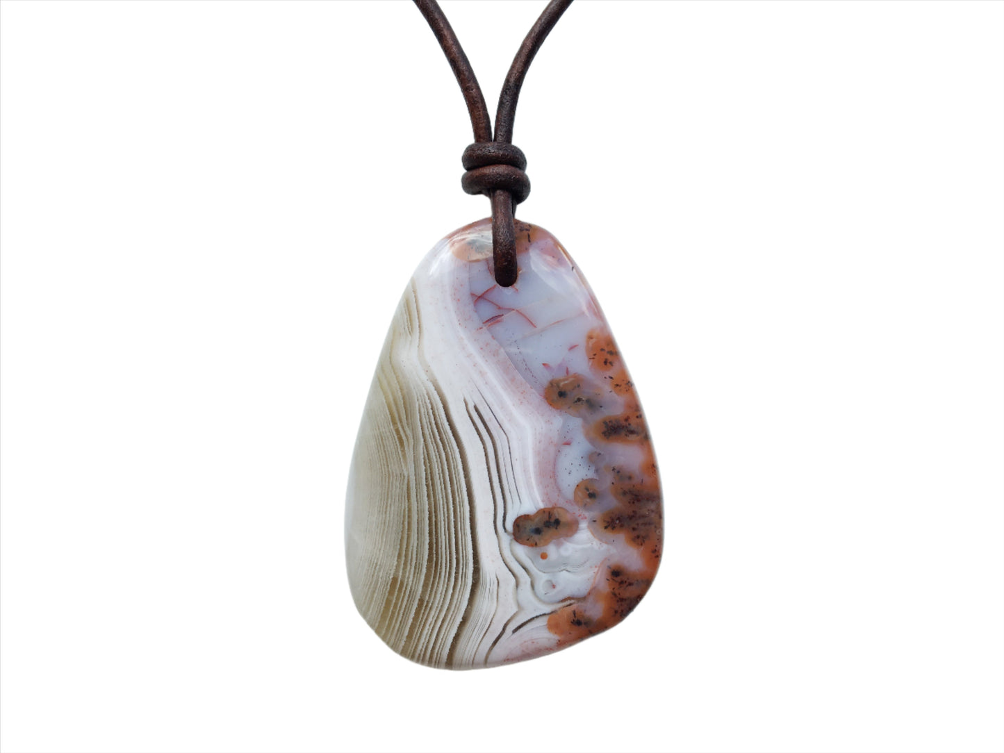 Mystic Chalcedon Kette Edelstein mit Lederband