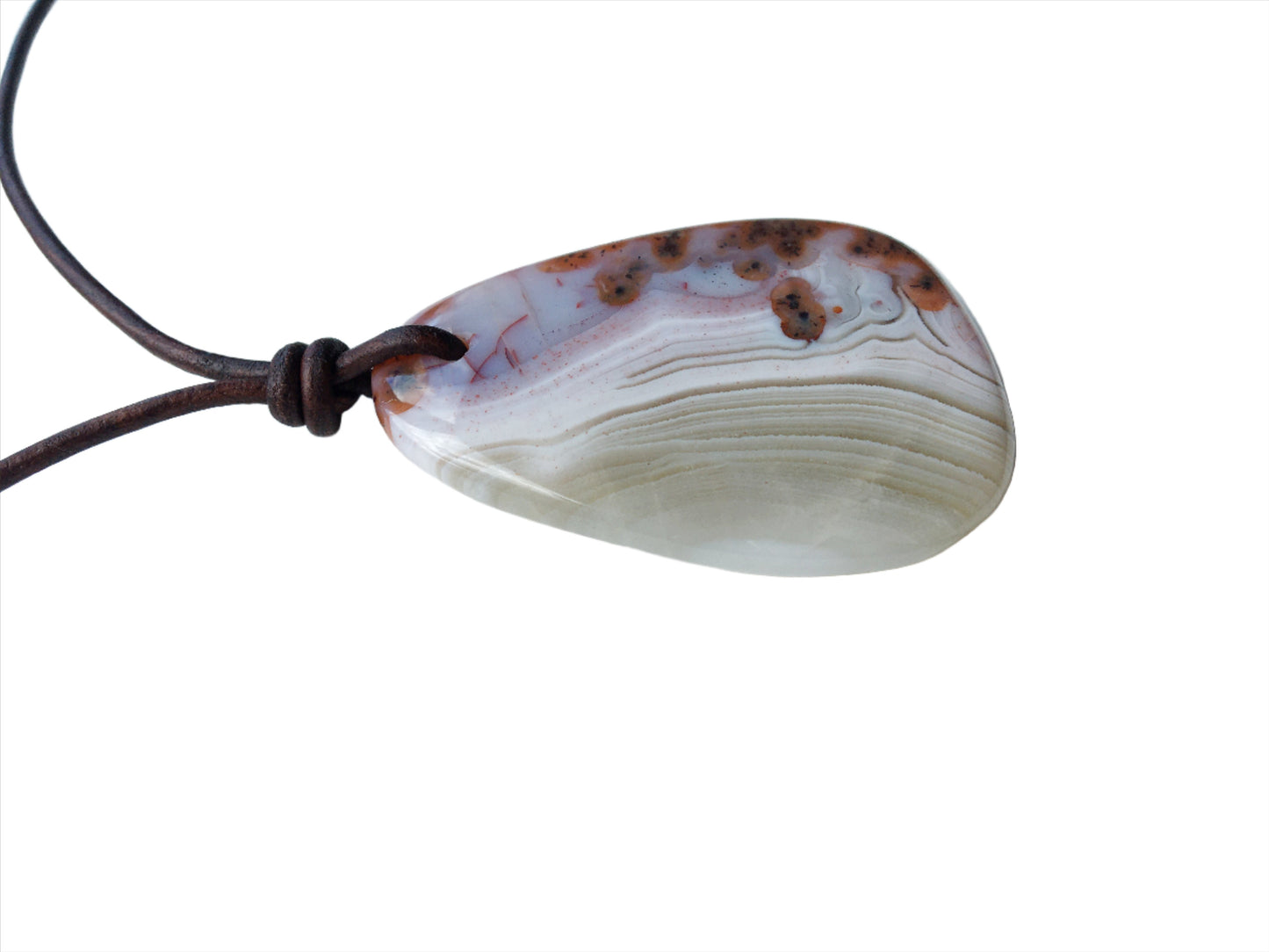 Mystic Chalcedon Kette Edelstein mit Lederband