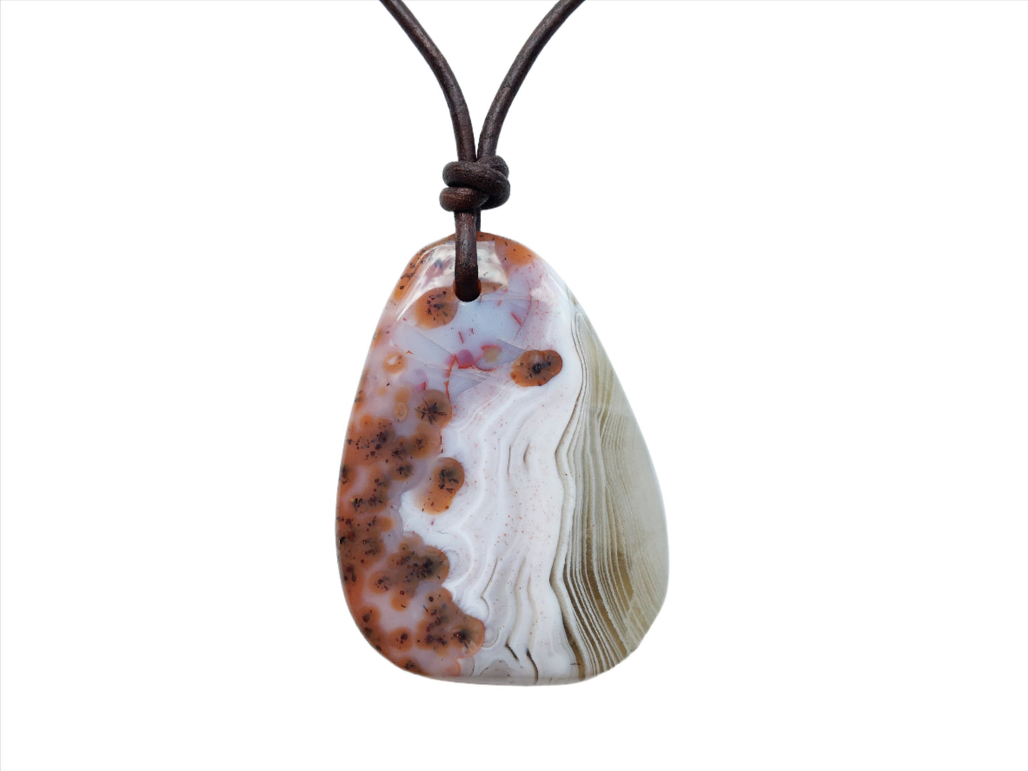 Mystic Chalcedon Kette Edelstein mit Lederband