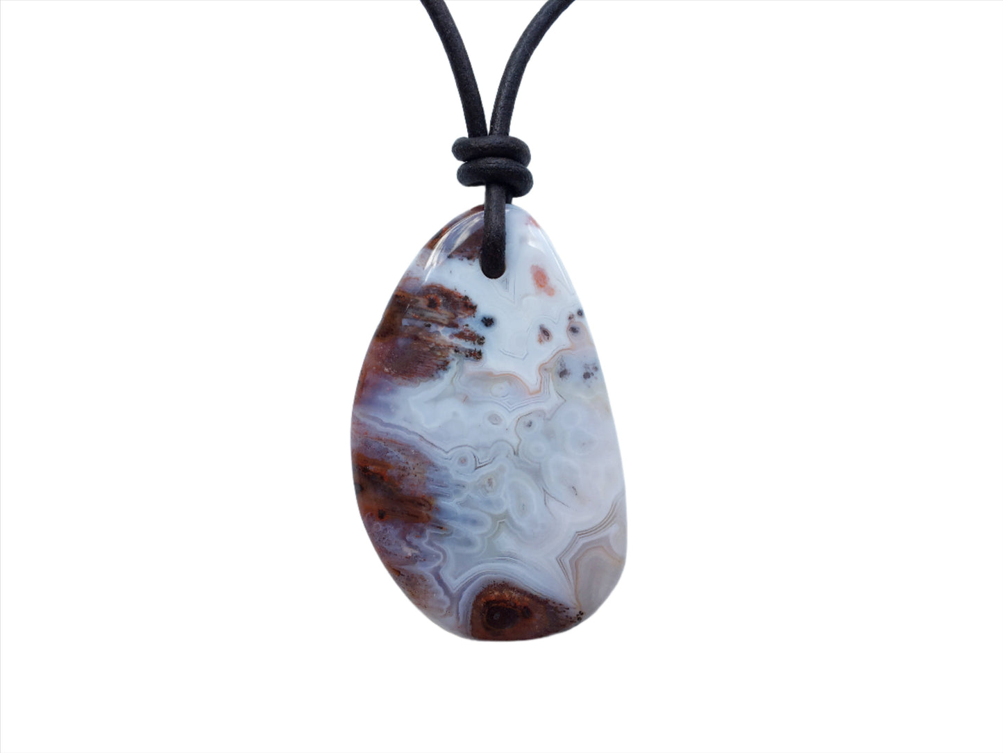 Mystic Chalcedon Kette Edelstein mit Lederband