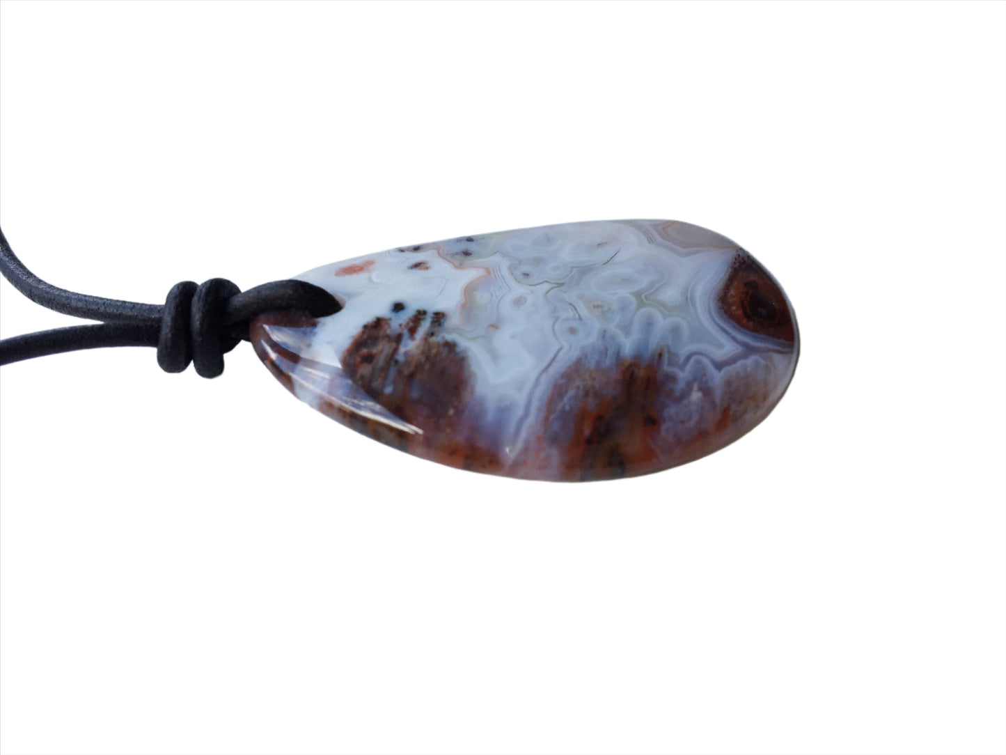 Mystic Chalcedon Kette Edelstein mit Lederband