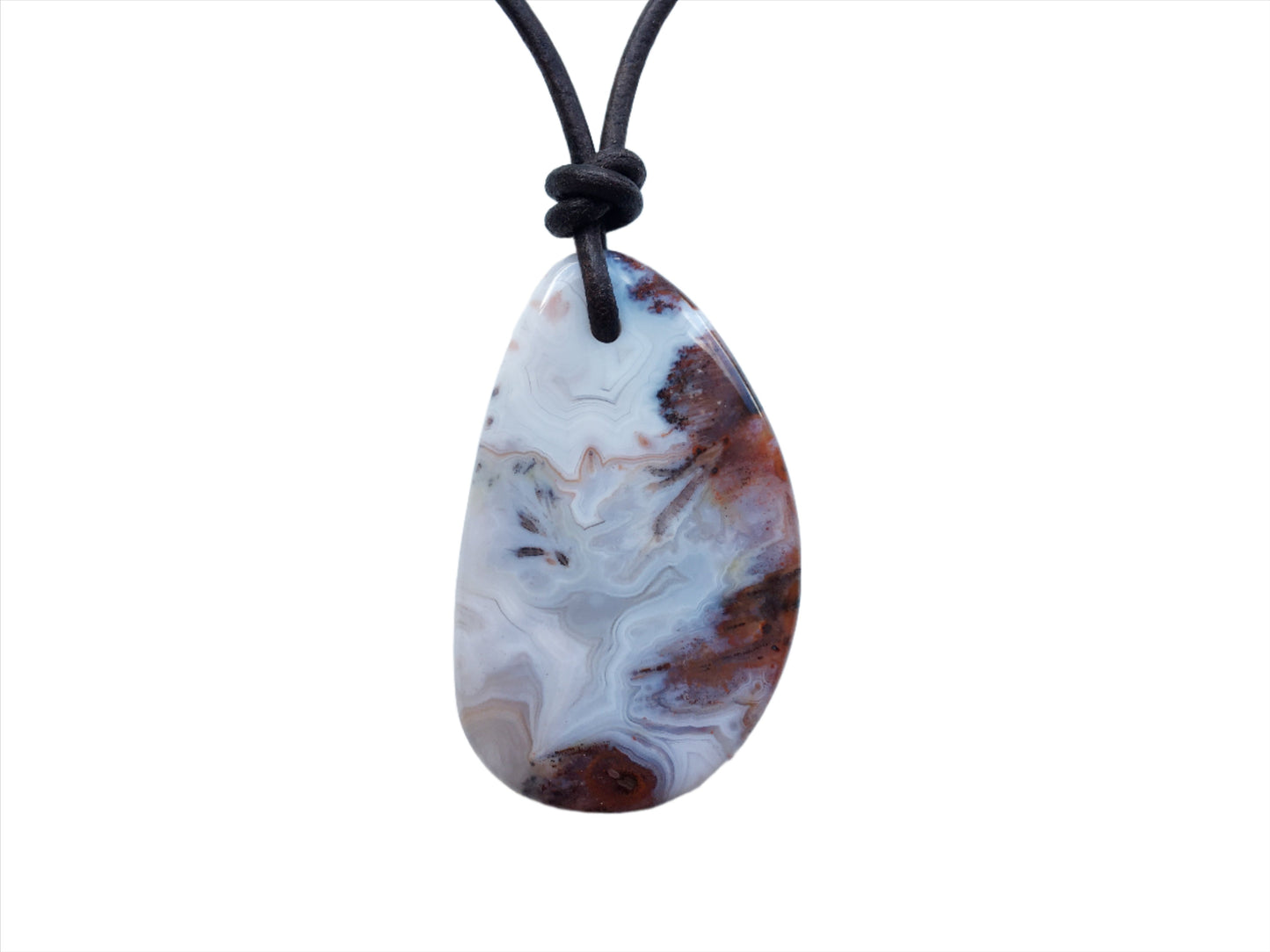 Mystic Chalcedon Kette Edelstein mit Lederband