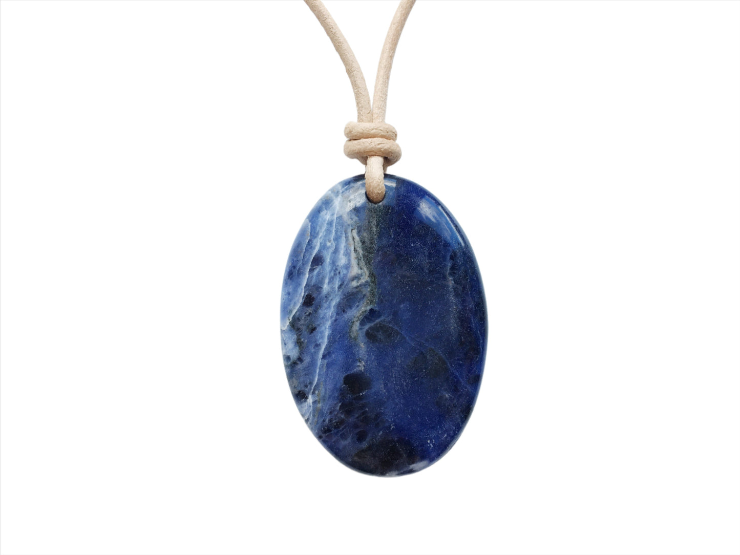Sodalith Kette Edelstein mit Lederband