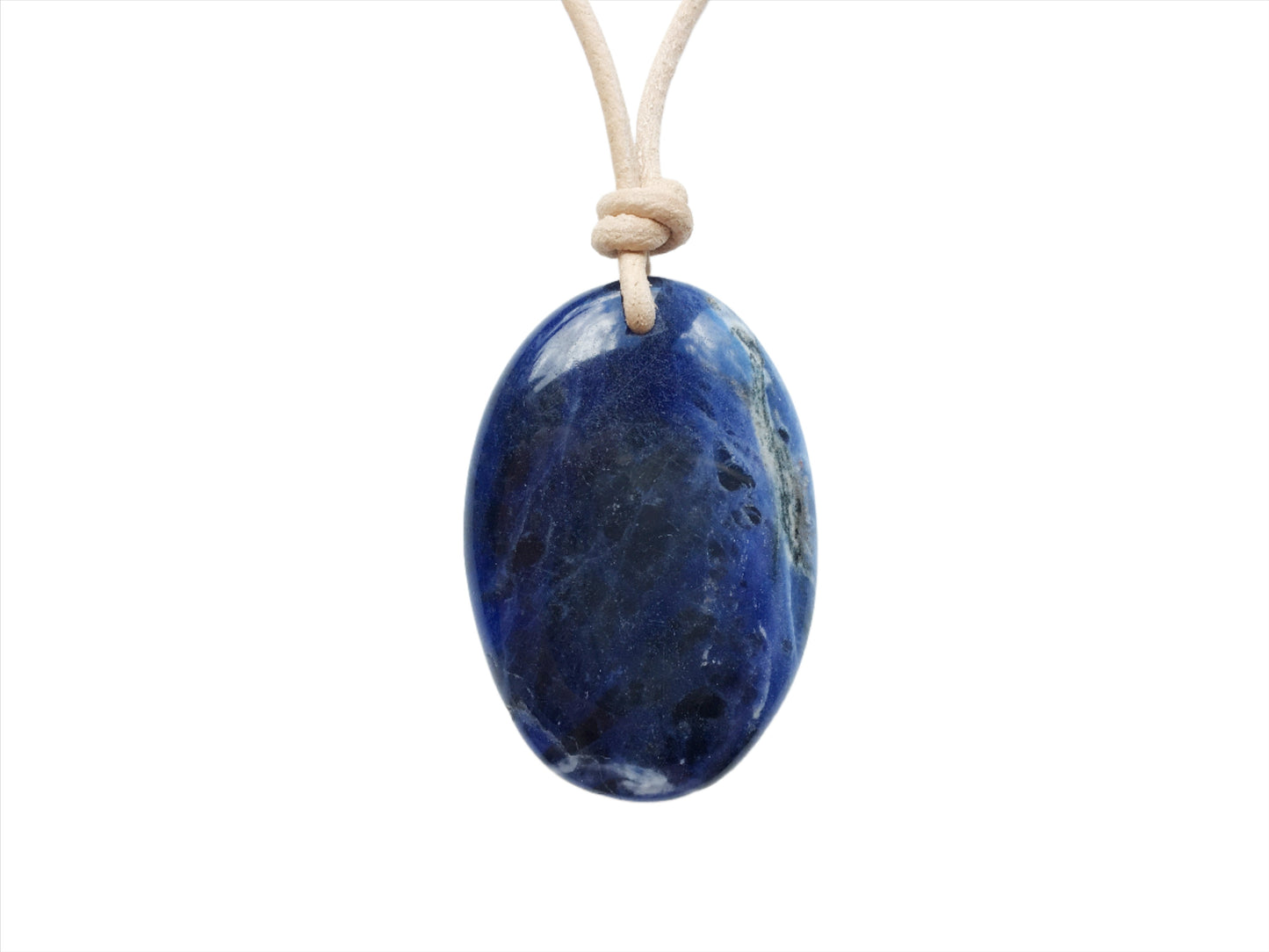 Sodalith Kette Edelstein mit Lederband