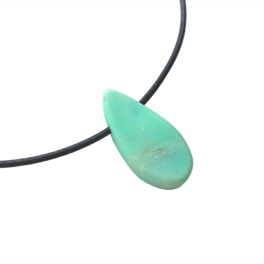 Chrysopras Kette Edelstein mit Lederband