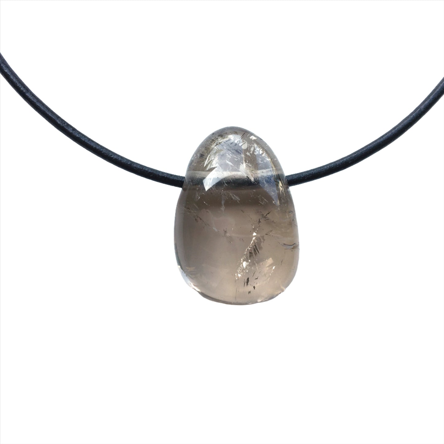 Rauchquarz Kette Edelstein mit Lederband