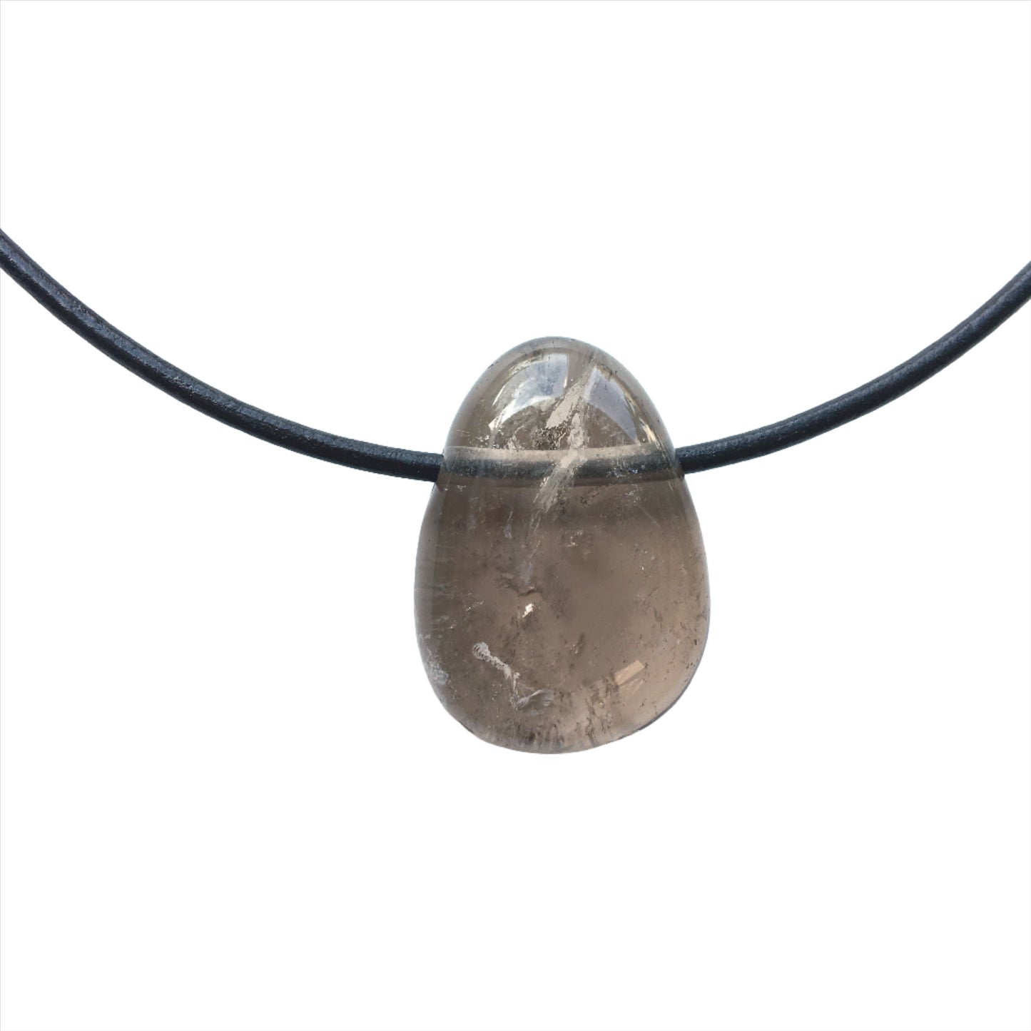 Rauchquarz Kette Edelstein mit Lederband