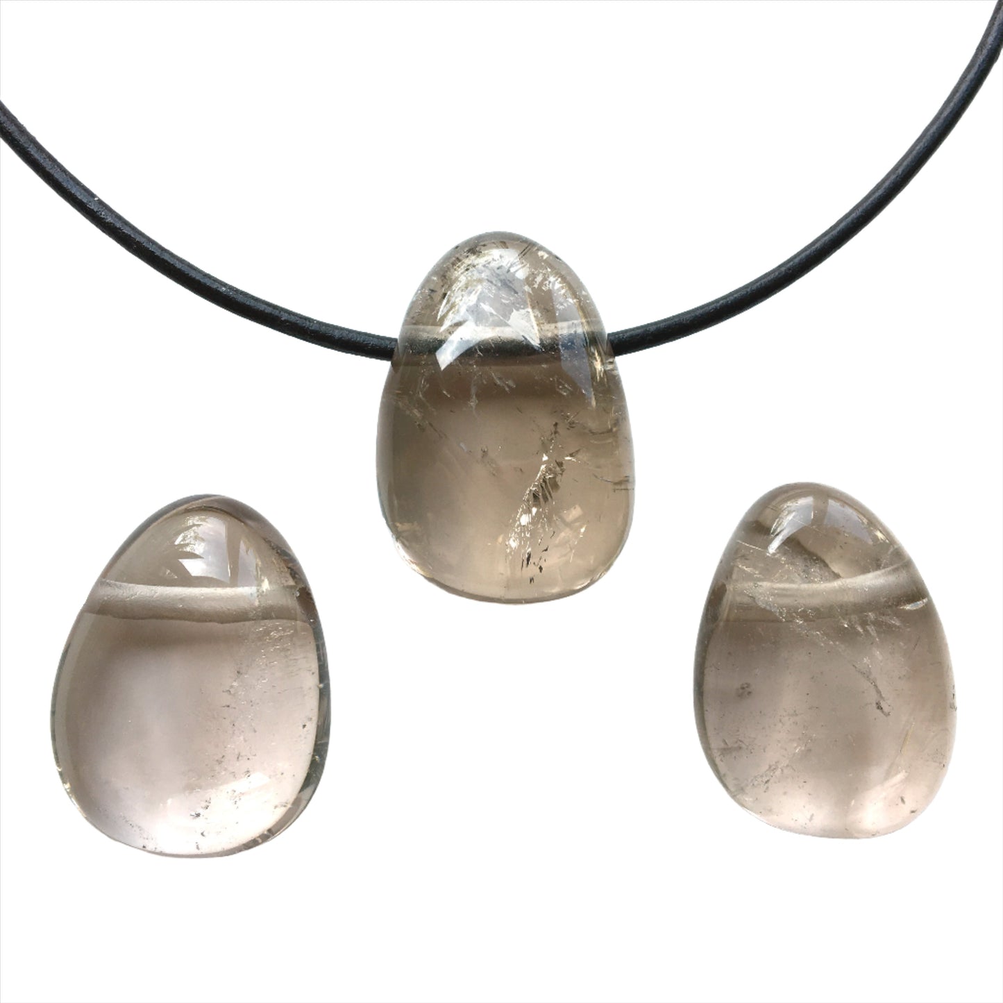 Rauchquarz Kette Edelstein mit Lederband