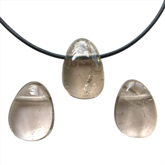 Rauchquarz Kette Edelstein mit Lederband