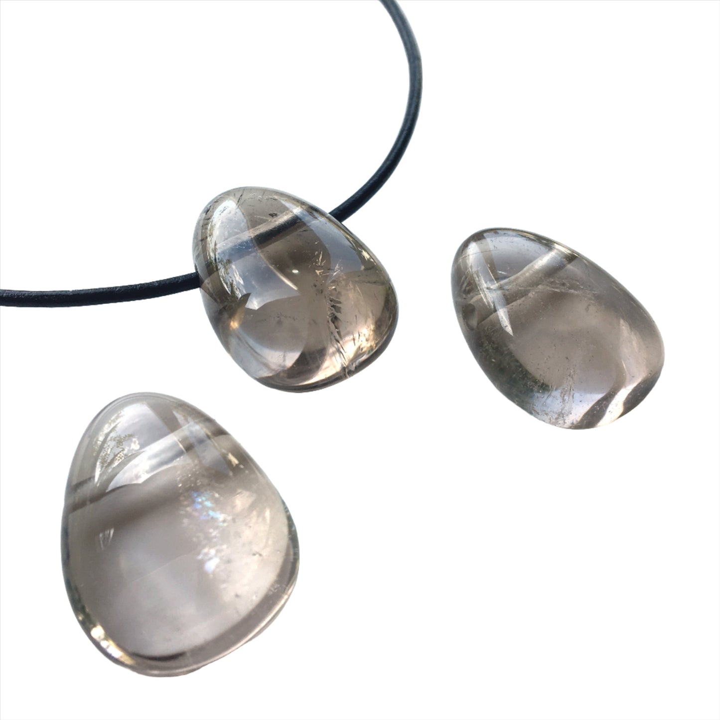 Rauchquarz Kette Edelstein mit Lederband
