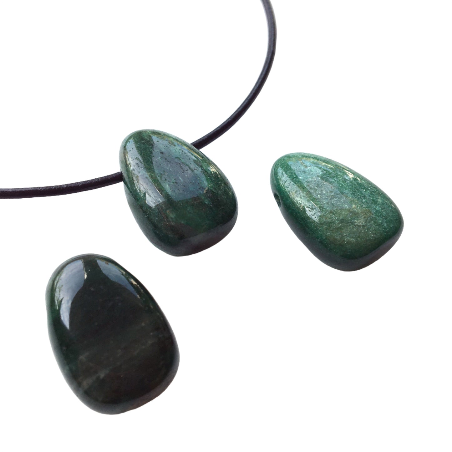 Fuchsit Kette Edelstein mit Lederband