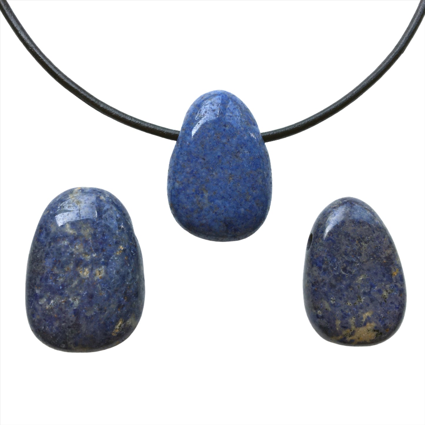 Dumortierit Kette Edelstein mit Lederband