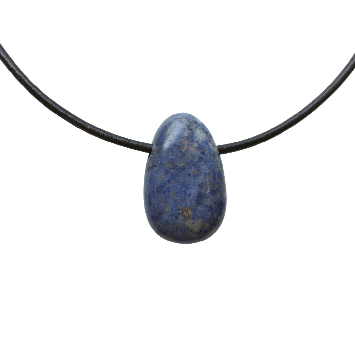 Dumortierit Kette Edelstein mit Lederband