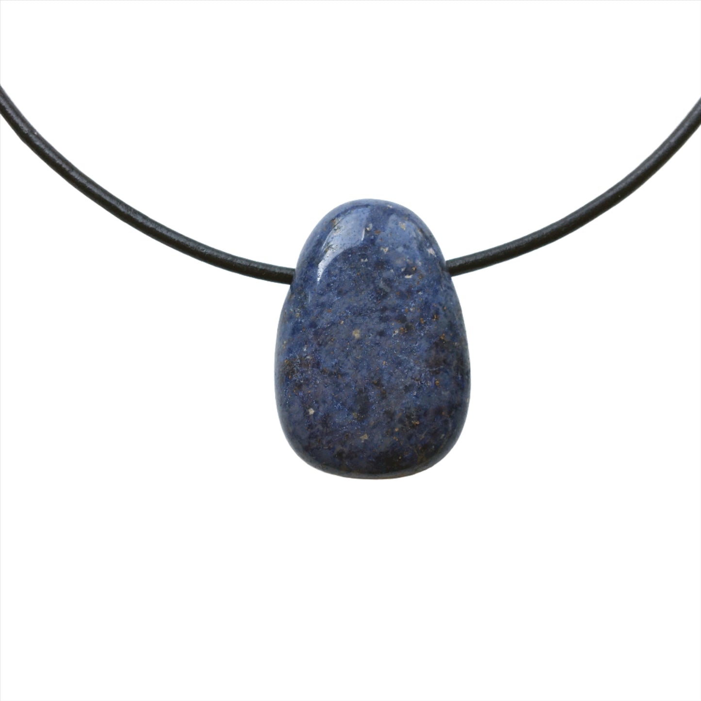 Dumortierit Kette Edelstein mit Lederband