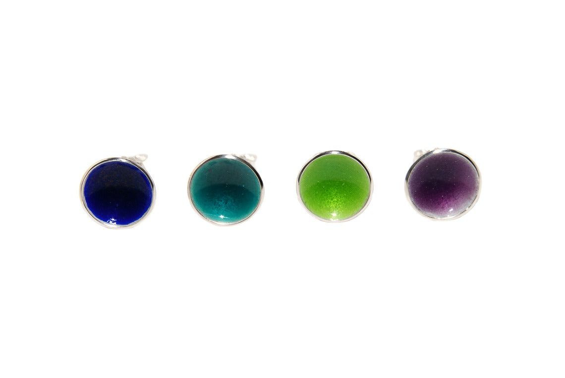 Ohrstecker 925 Silber Emaille groß Violett