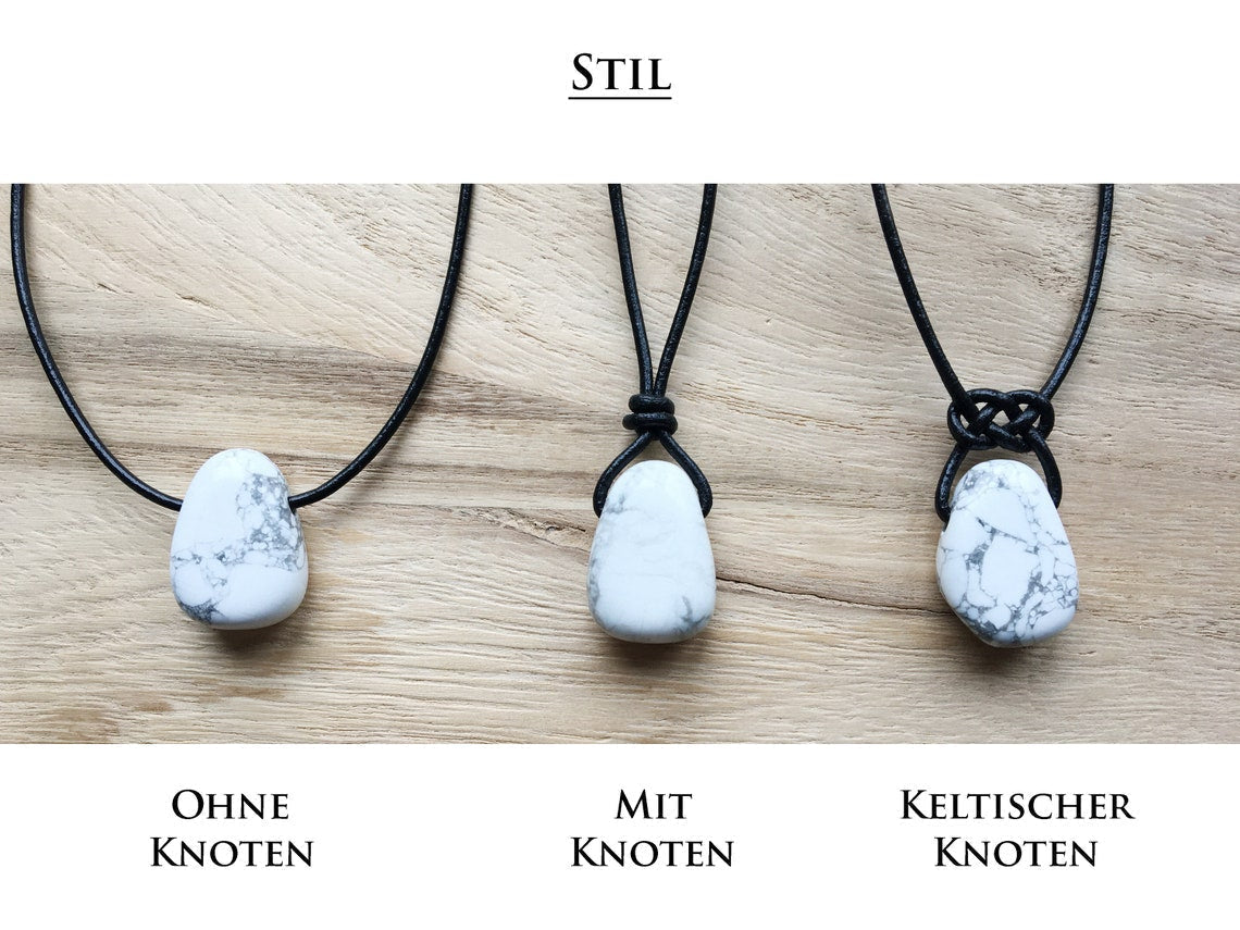 Wassermelonen Turmalin Kette Edelstein mit Lederband