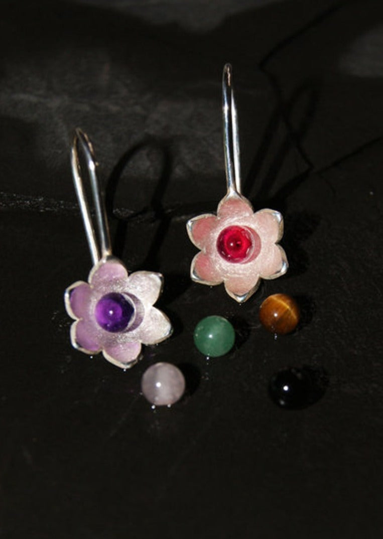 Ohrhänger aus 925 Silber mit Rosenquarz