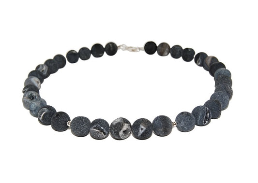 Achat Collier mit 925 Silber