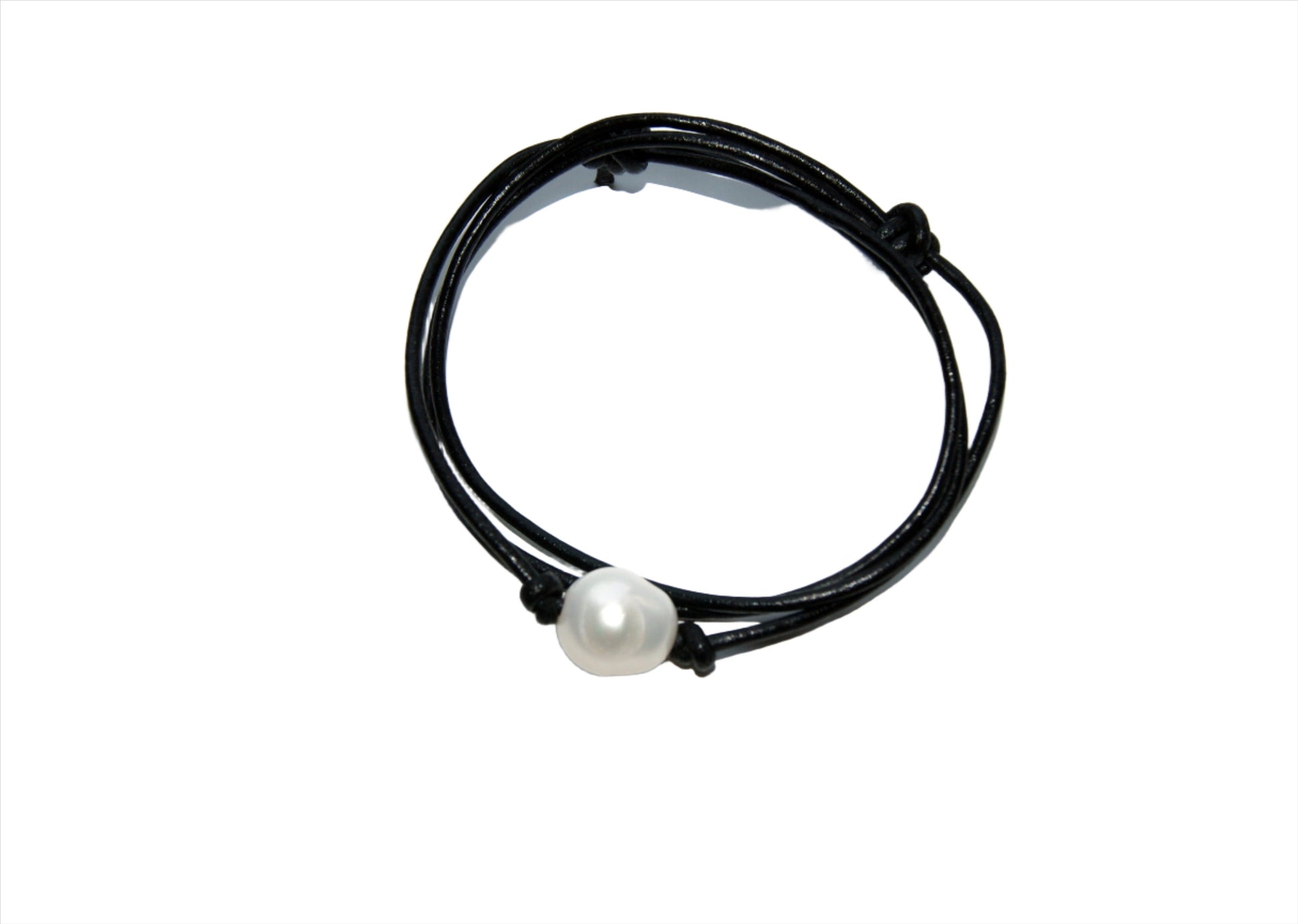 Lederband mit Perle als Kette und Armband tragbar