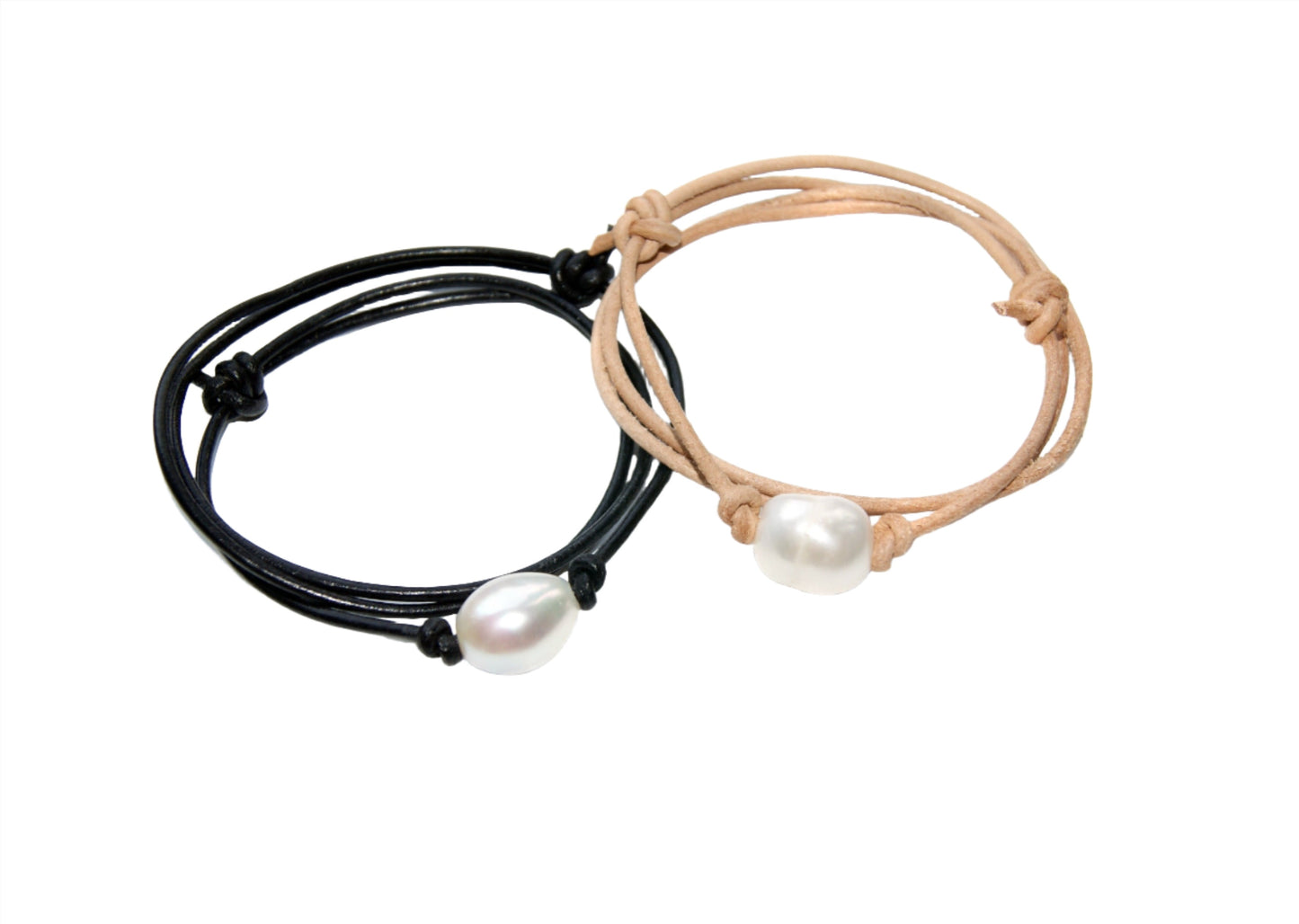 Lederband mit Perle als Kette und Armband tragbar