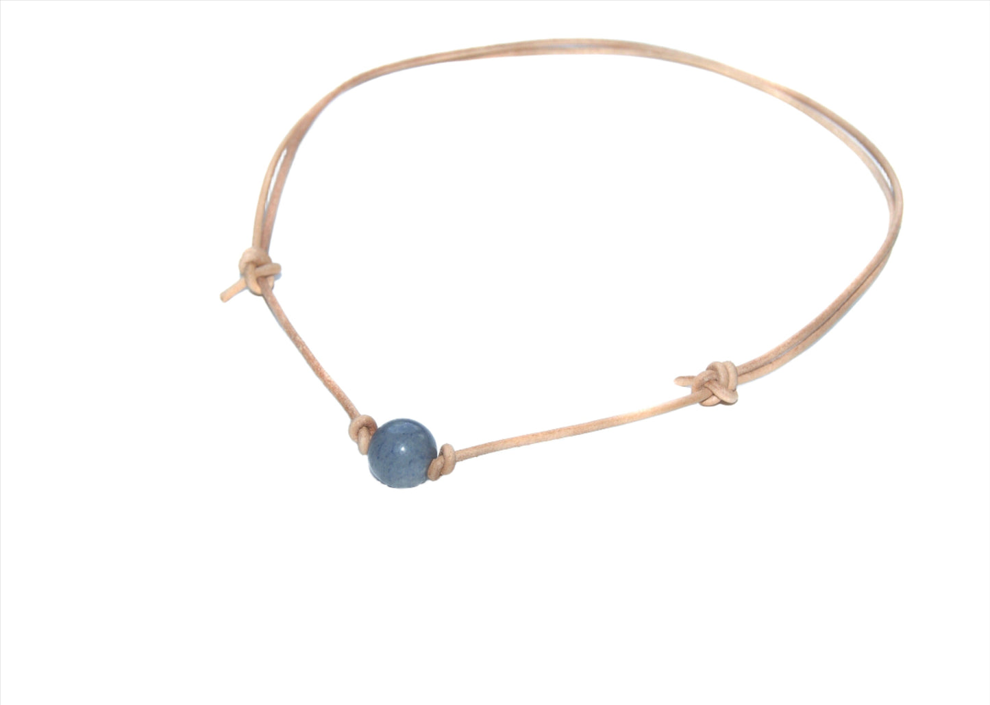 Lederband mit Edelstein als Kette und Armband tragbar