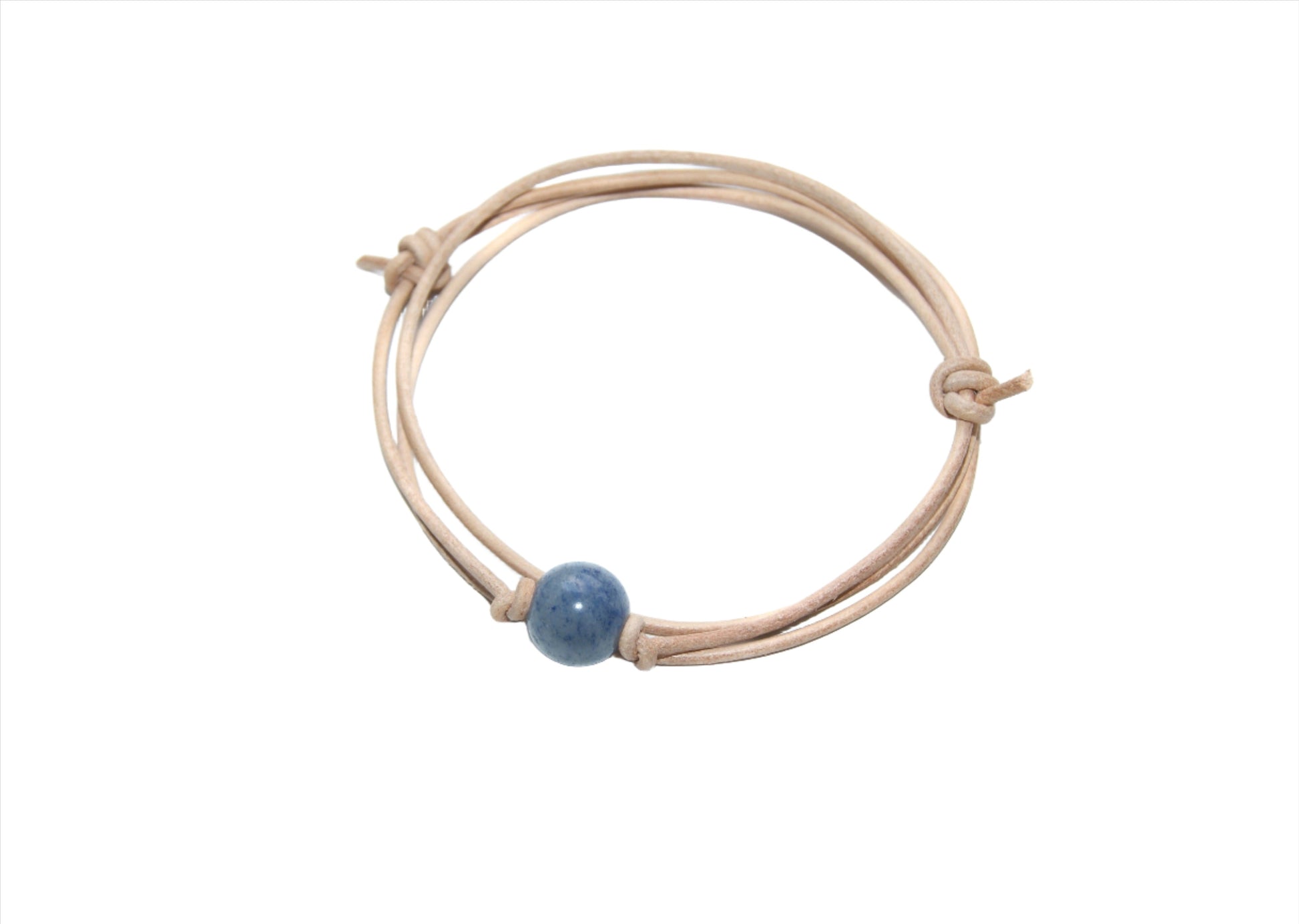 Lederband mit Edelstein als Kette und Armband tragbar