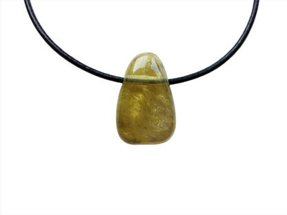 Lemonquarz Kette  Edelstein mit Lederband