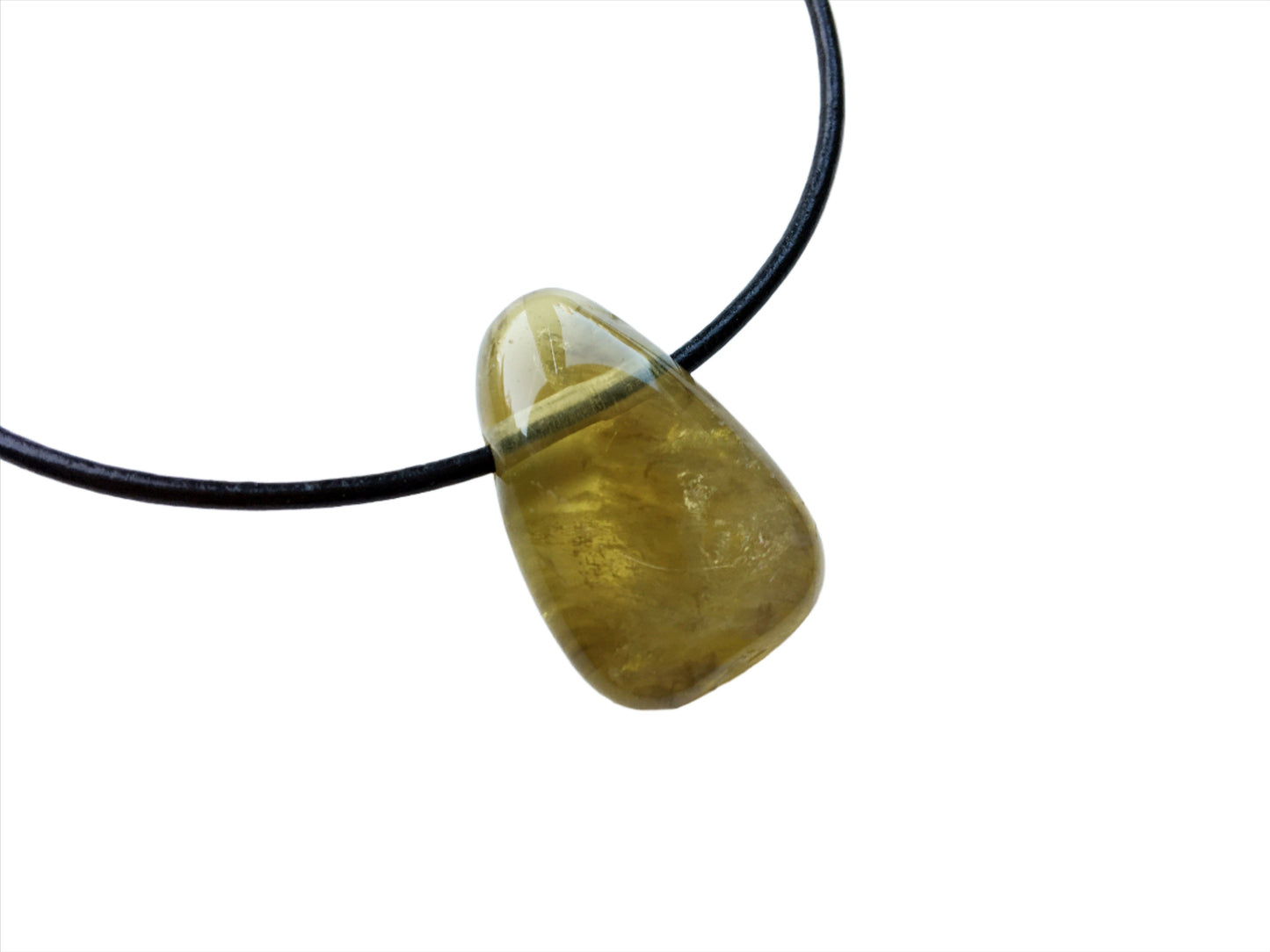 Lemonquarz Kette  Edelstein mit Lederband