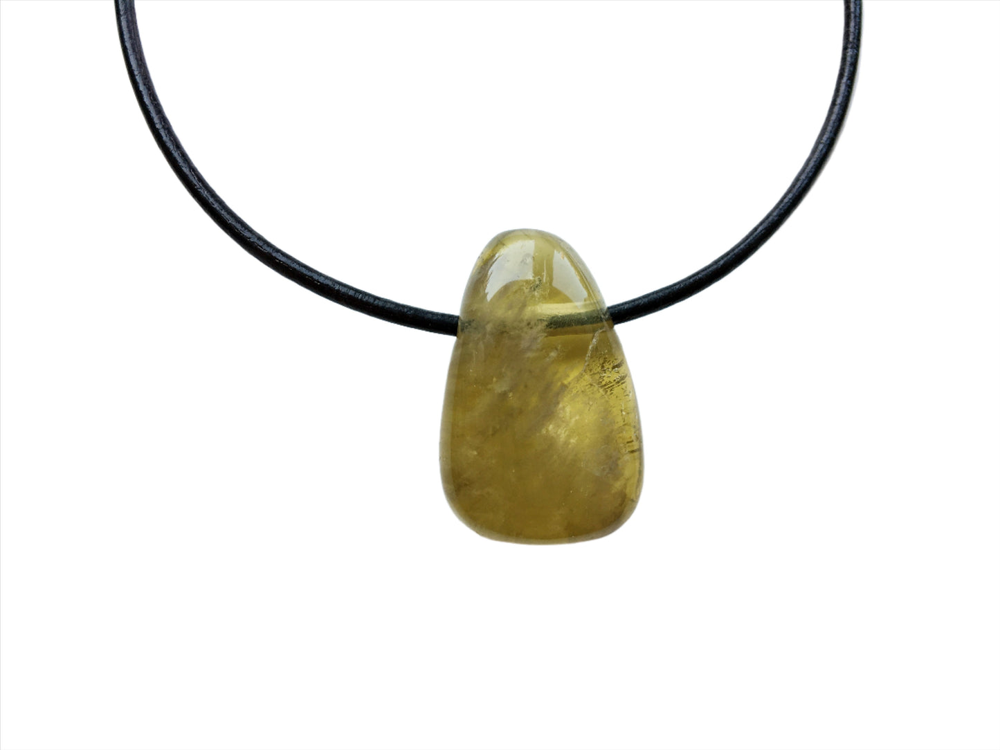 Lemonquarz Kette  Edelstein mit Lederband