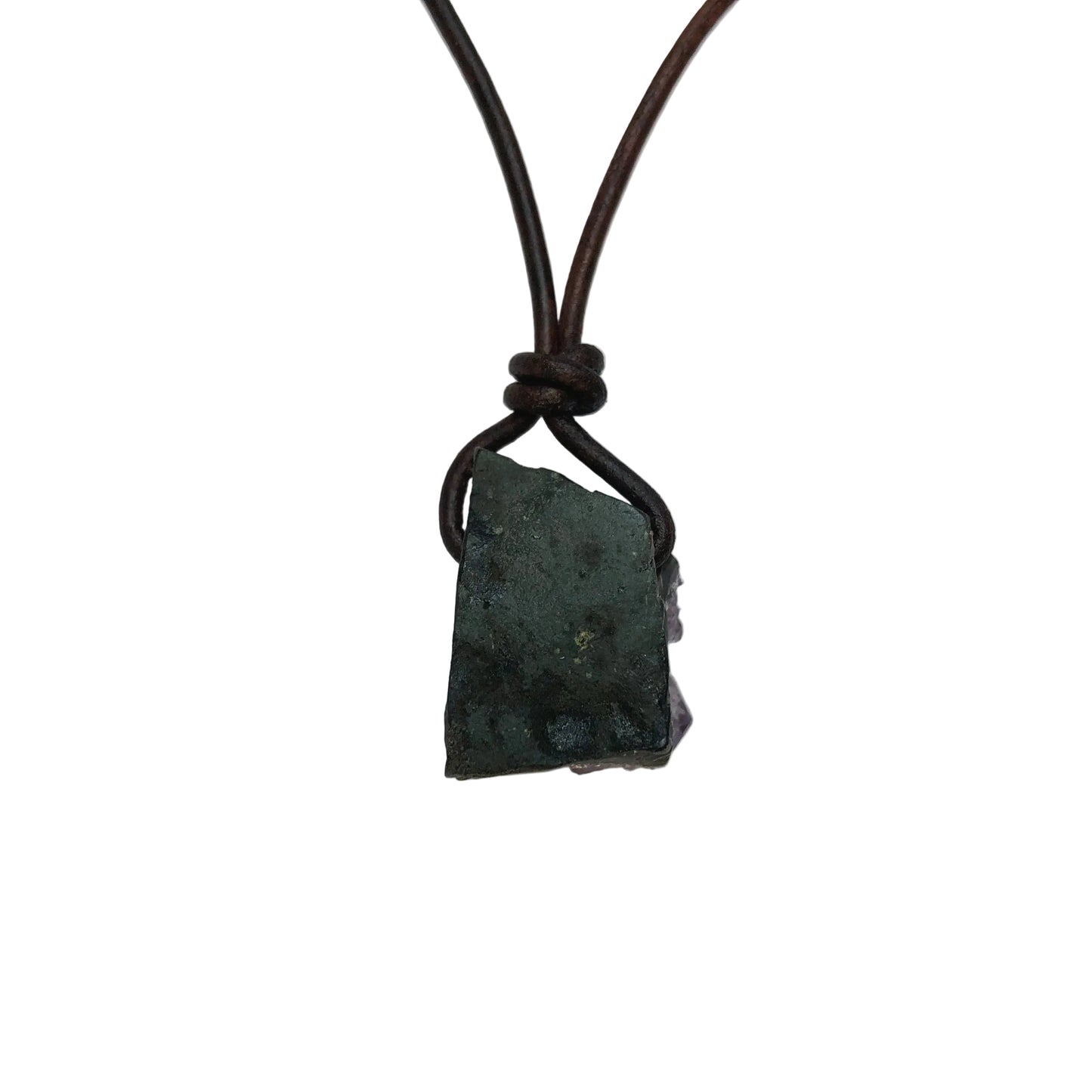 Amethyst Druse Edelstein Kristall Kette mit Lederband