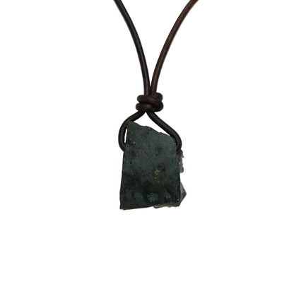 Amethyst Druse Edelstein Kristall Kette mit Lederband