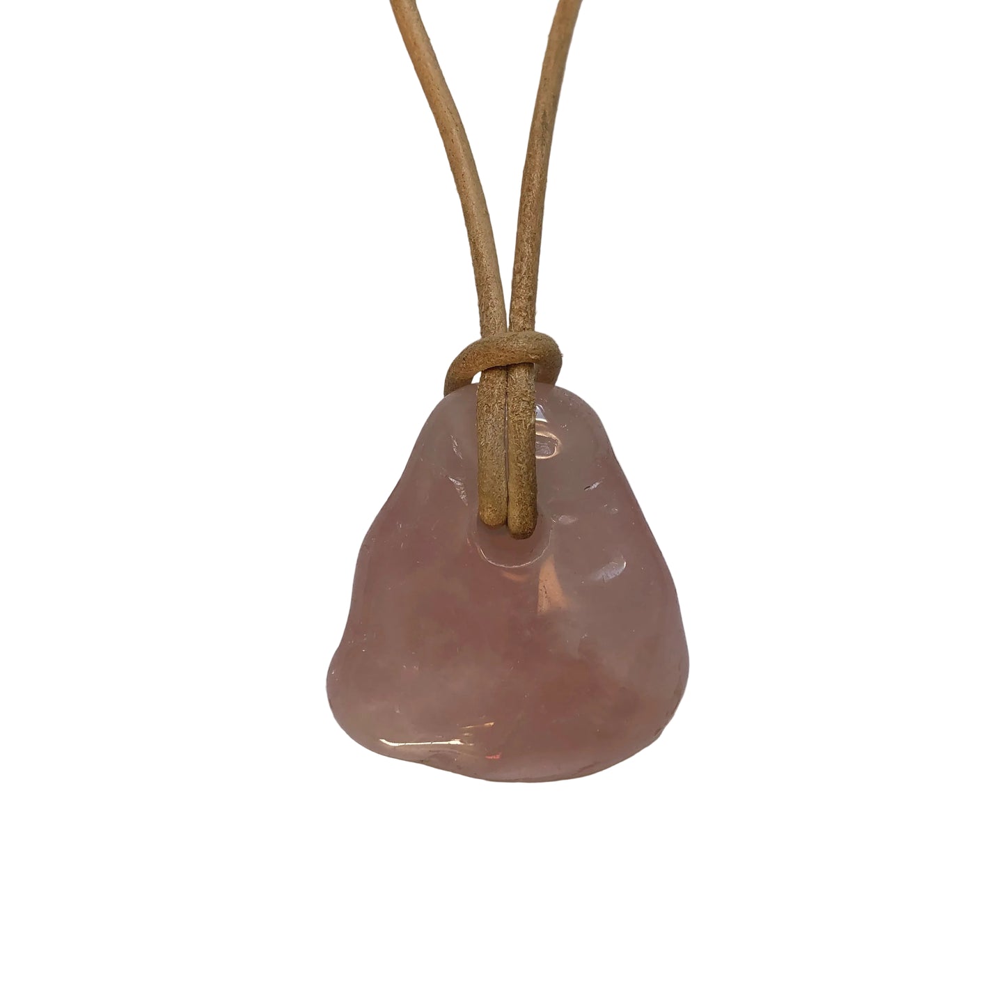 Rosenquarz Edelstein Kette mit Lederband