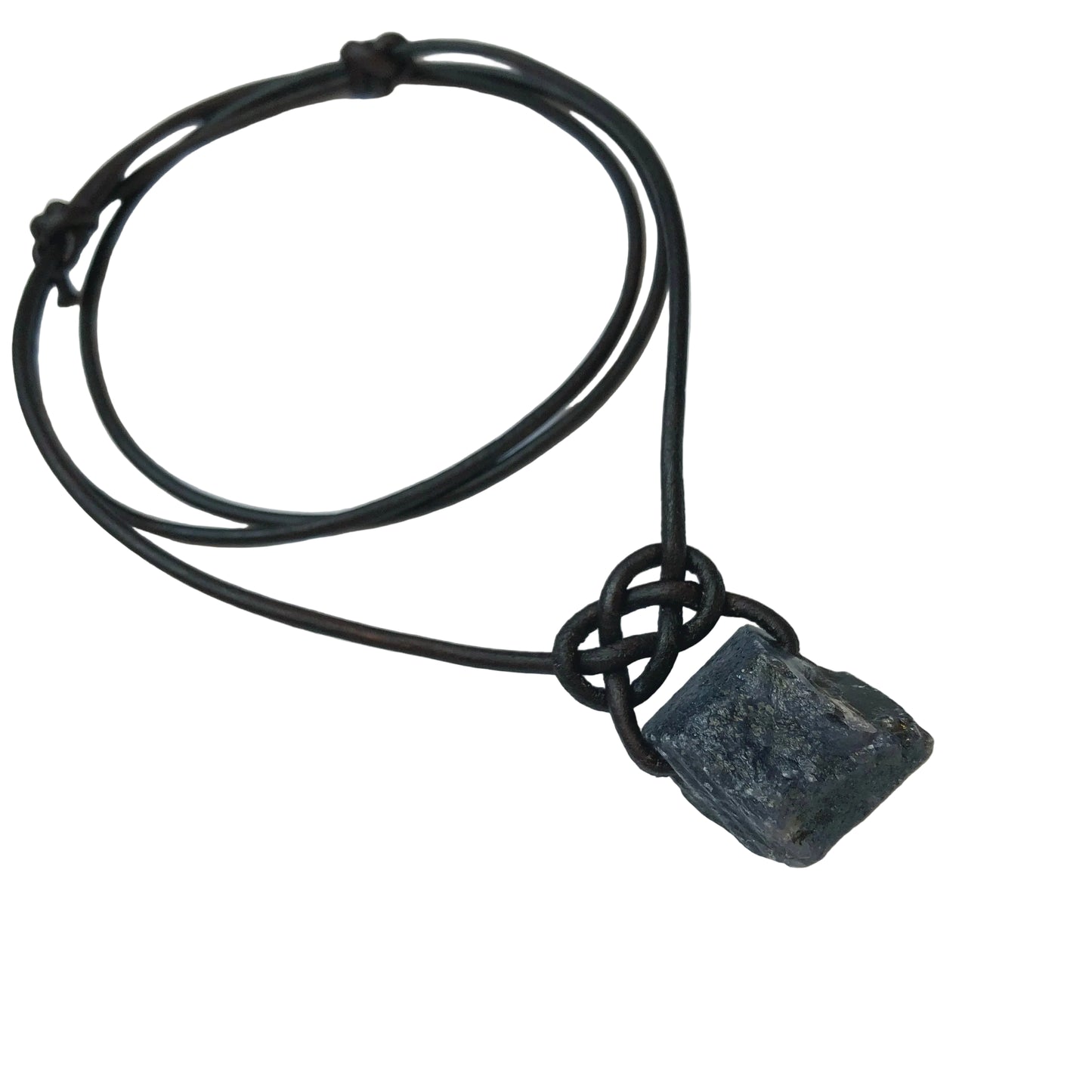 Saphir Kristall Edelstein Kette mit Lederband