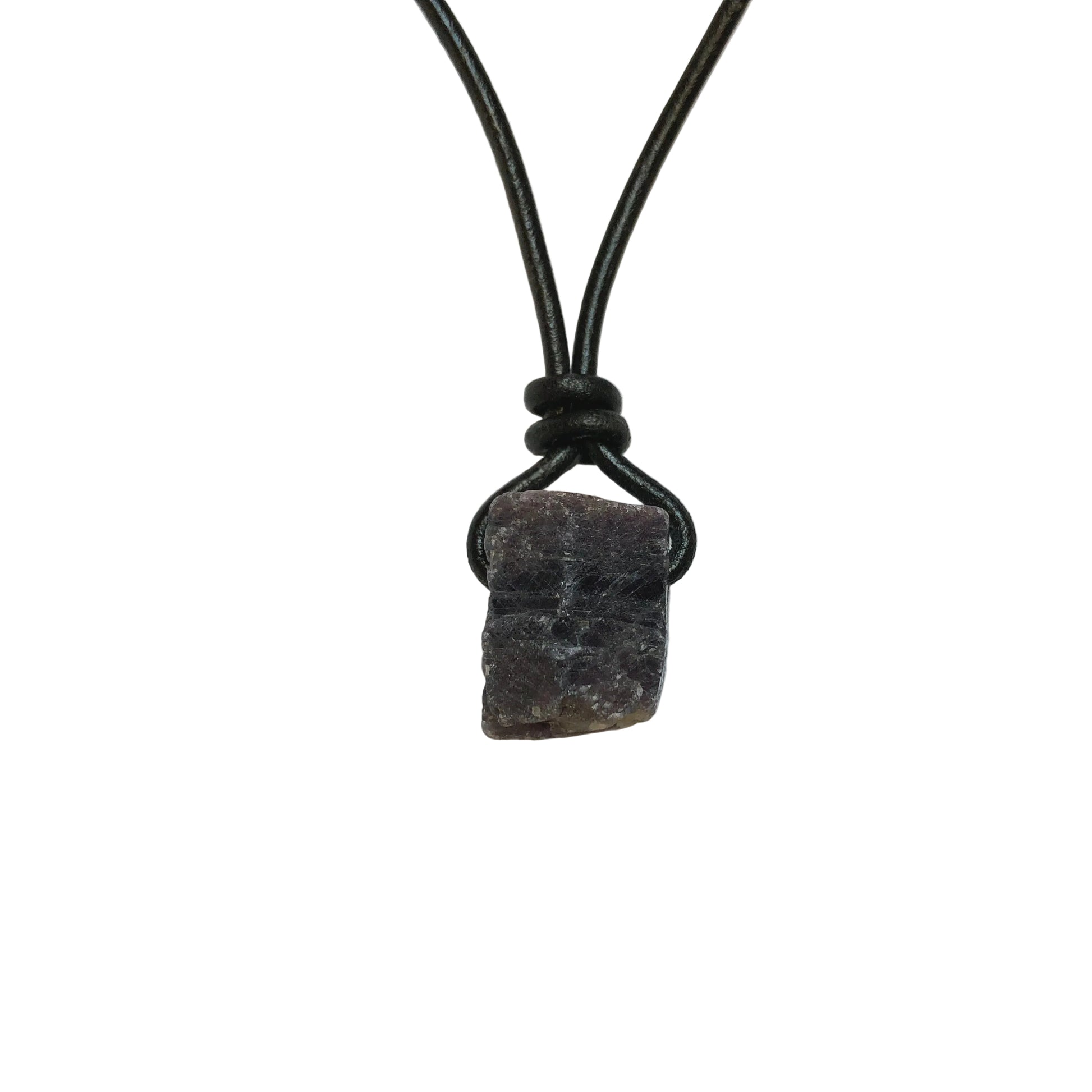 Saphir Kristall Edelstein Kette mit Lederband