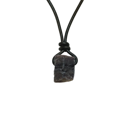 Saphir Kristall Edelstein Kette mit Lederband