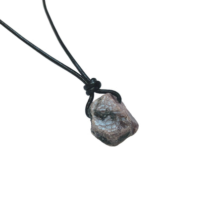 Rubin Rohstein Edelstein Kette mit Lederband