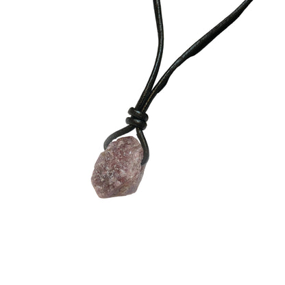 Rubin Rohstein Edelstein Kette mit Lederband