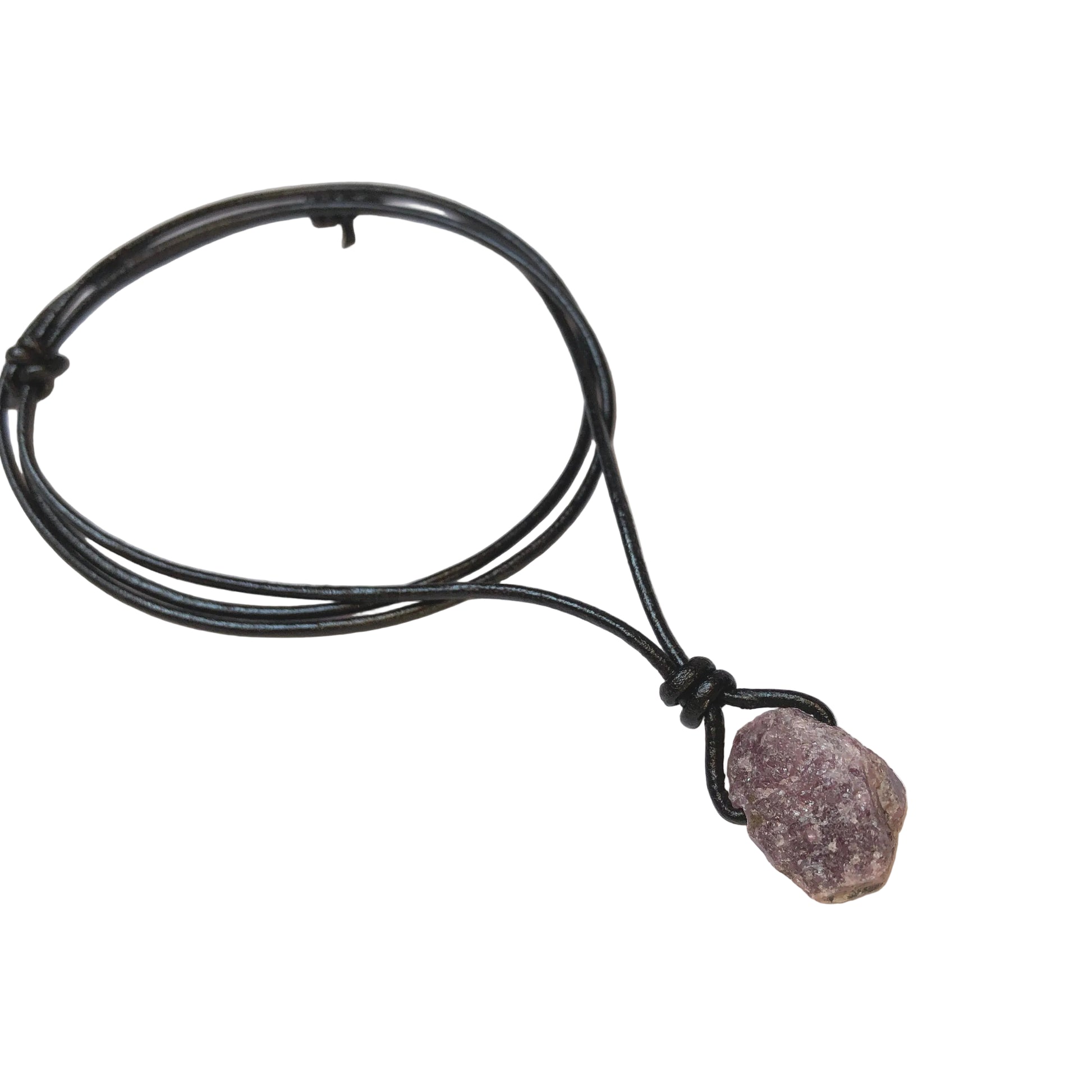 Rubin Rohstein Edelstein Kette mit Lederband