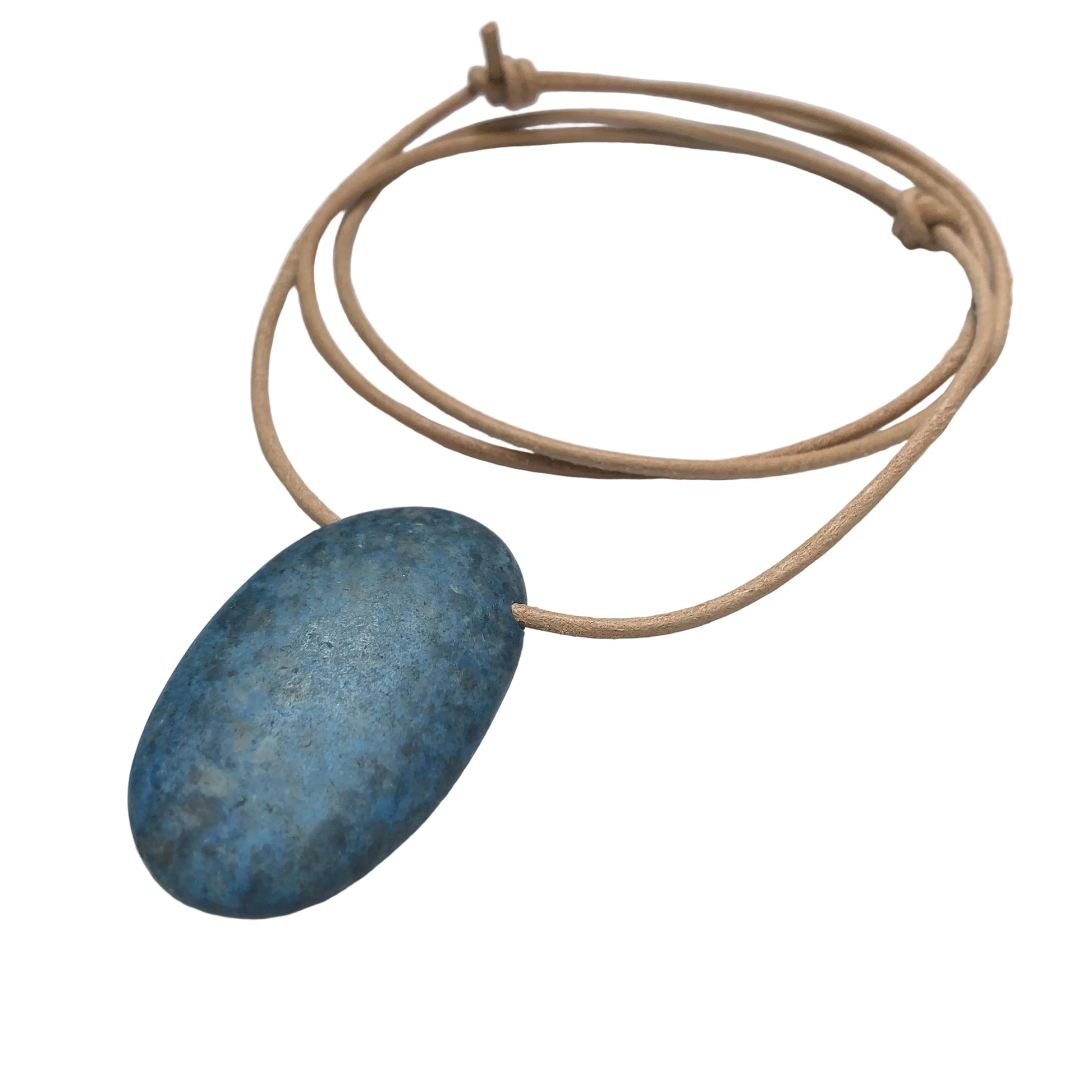 Lapis Lazuli Edelstein Kette mit Lederband